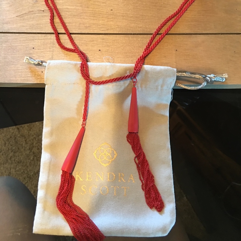 Kendra Scott red tassel necklace